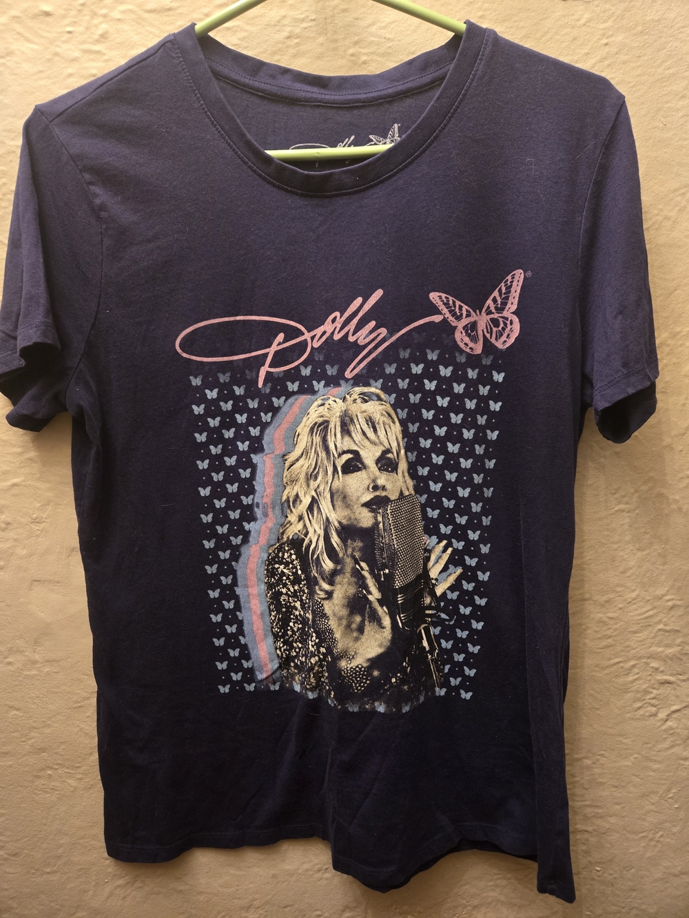 Dolly Parton Graphic Tee Butterfly Vintage Style Country Music Shirt L